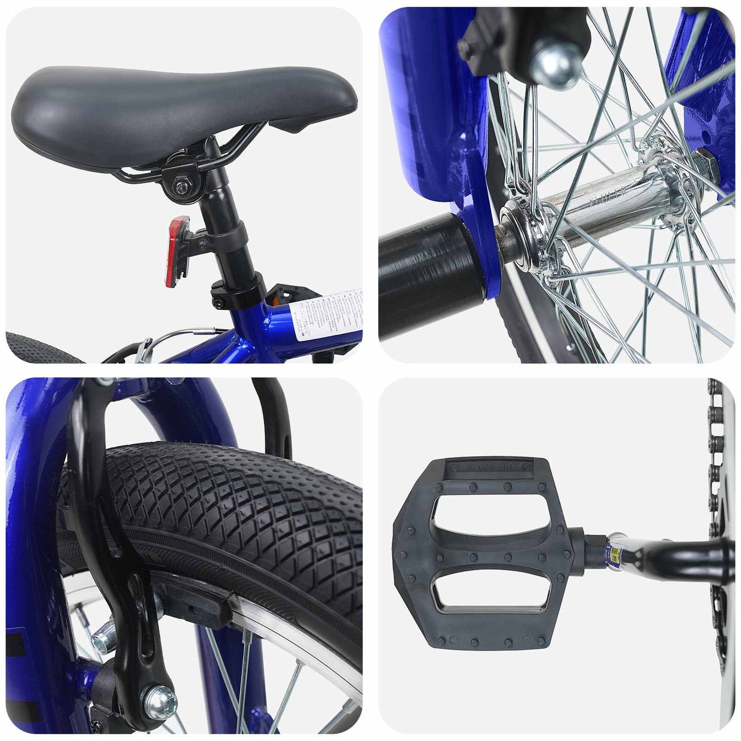 BMX Sykkel 16 Tommer for 5-8 år gamle Mørkeblå