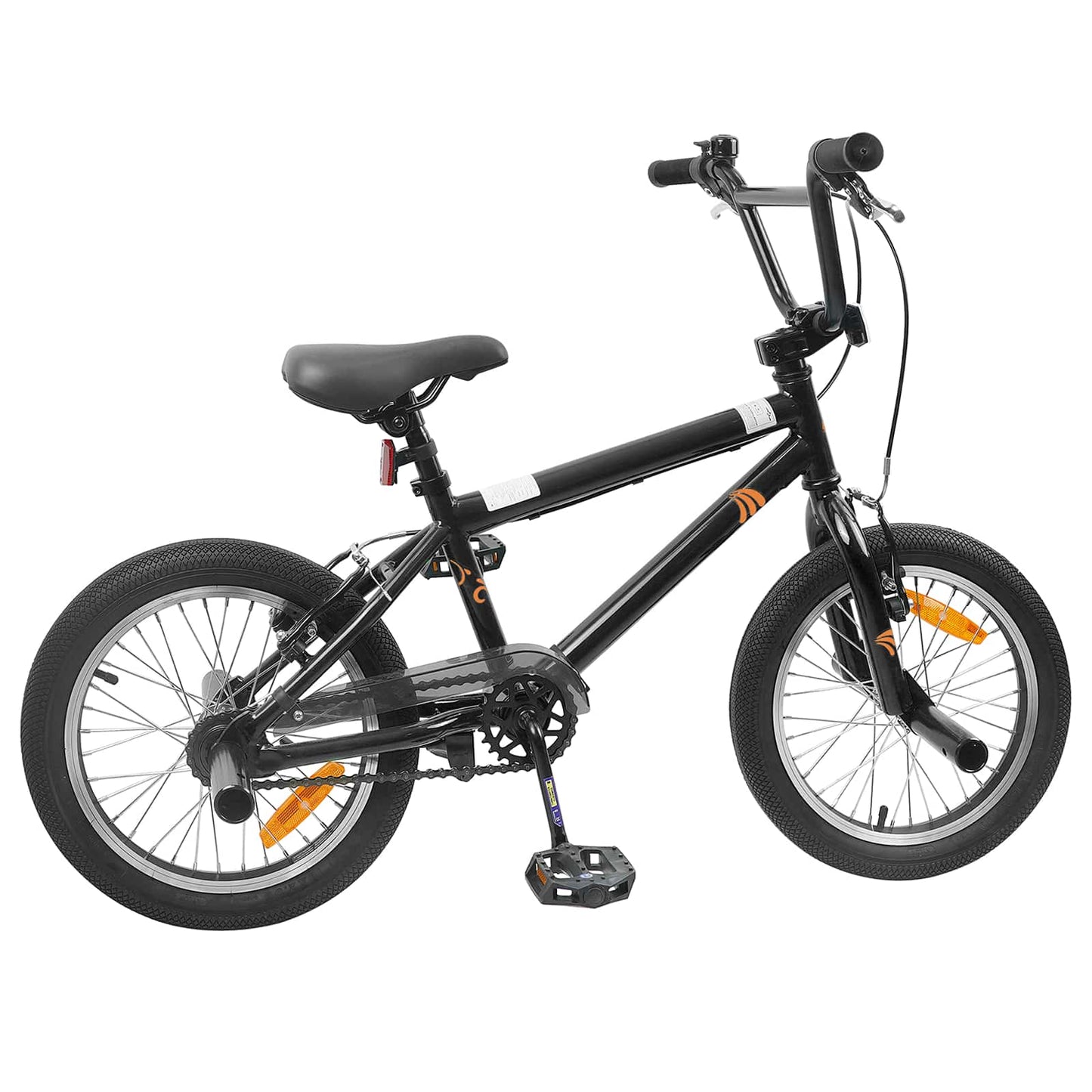 BMX Sykkel 16 Tommer for 5-8 år gamle Svart