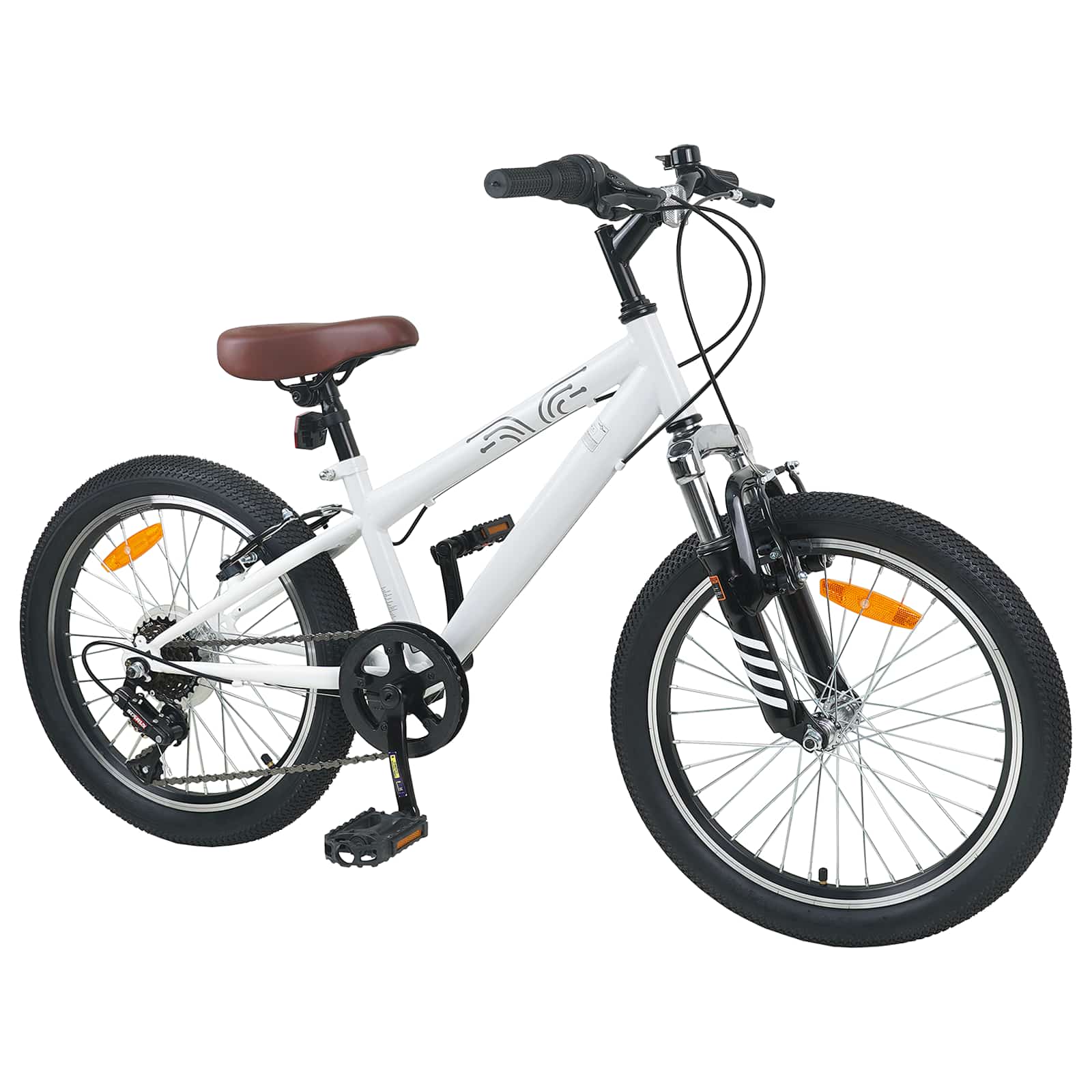 Kids Mountain Bike 20 Tommer 6-Speed for 5-8 år gamle Hvit vidaXL