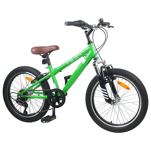 Kids Mountain Bike 20 Tommer 6-Speed for 5-8 år gamle grønn vidaXL
