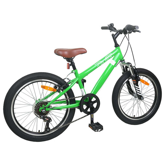 Kids Mountain Bike 20 Tommer 6-Speed for 5-8 år gamle grønn vidaXL