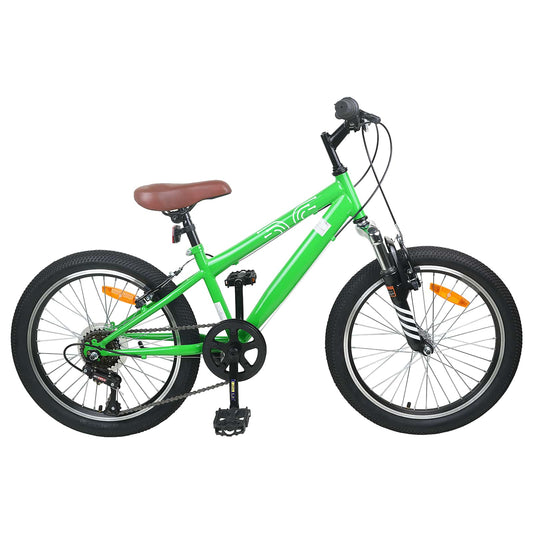 Kids Mountain Bike 20 Tommer 6-Speed for 5-8 år gamle grønn vidaXL