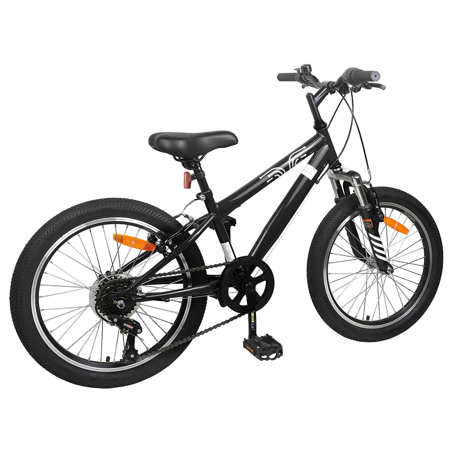 Kids Mountain Bike 20 Tommer 6-Speed for 5-8 år gamle Svart vidaXL
