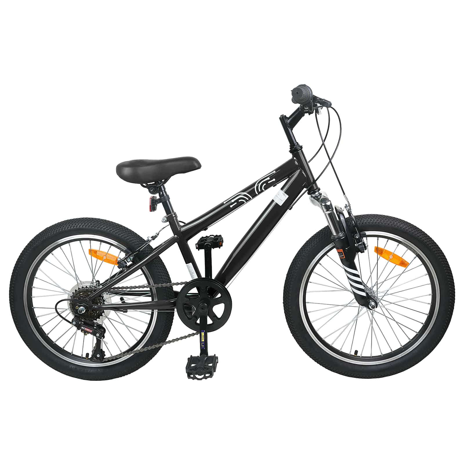 Kids Mountain Bike 20 Tommer 6-Speed for 5-8 år gamle Svart vidaXL