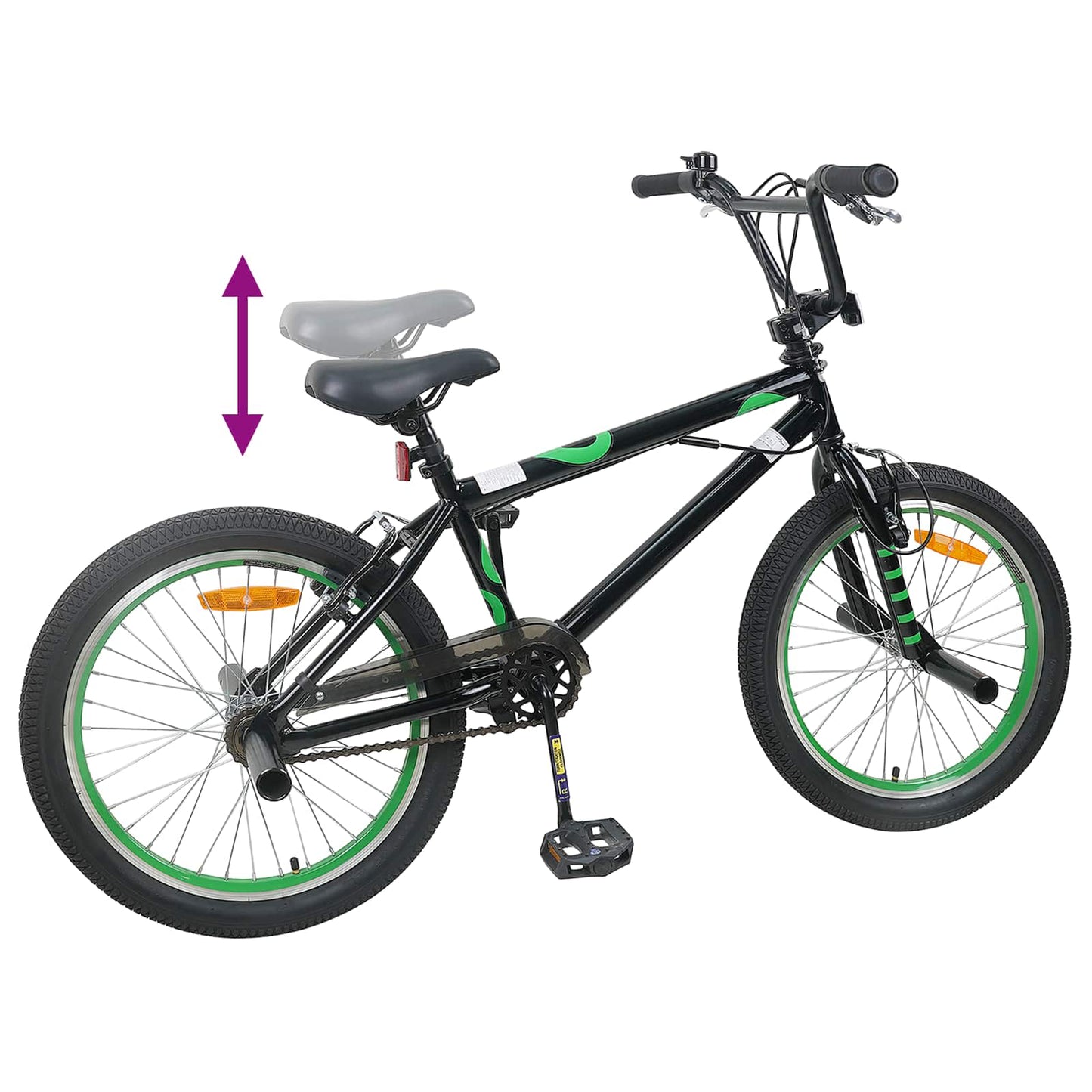 BMX Sykkel 20 Tommer for over 9 år gammel Svart