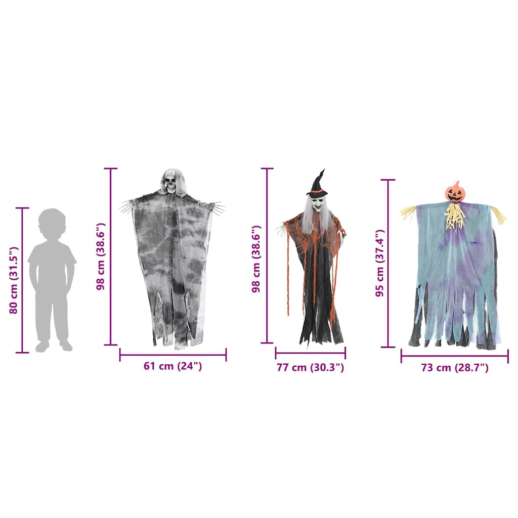 Halloween Hengegeist 3 pcs Flerfarget 61 x 97 cm Polyester
