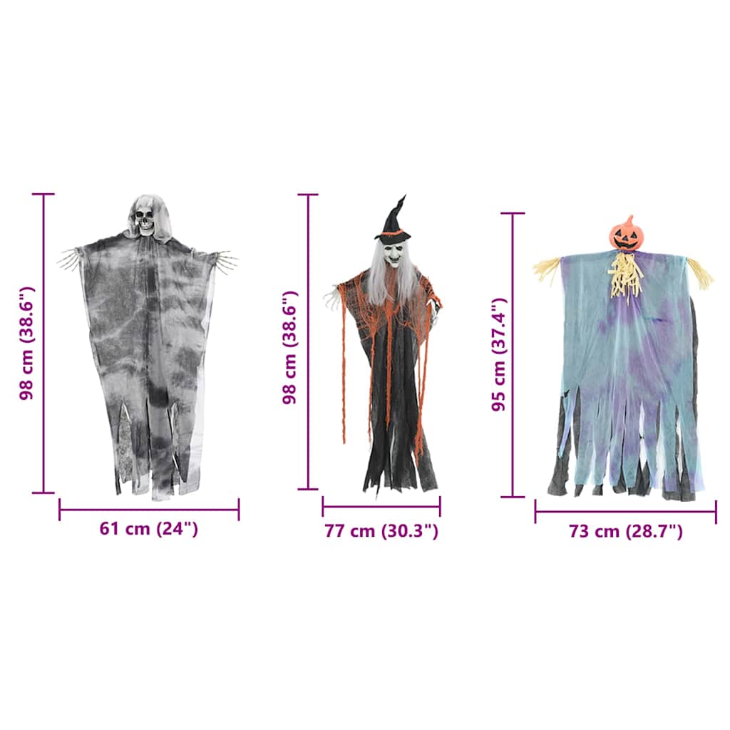Halloween Hengegeist 3 pcs Flerfarget 61 x 97 cm Polyester