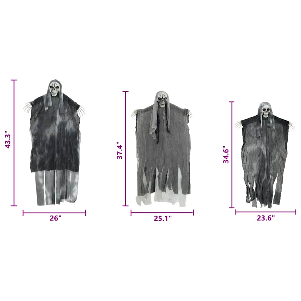 Halloween Hengegeist 3 pcs Svart 66 x 110 cm Polyester