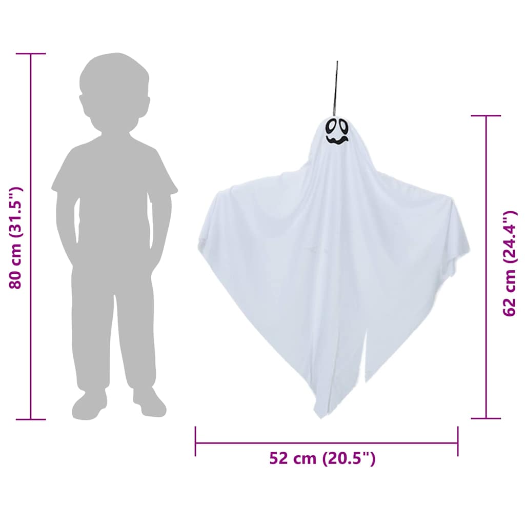 Halloween Hengegeist med 3 LED 3 pcs Hvit 52 x 62 cm Polyester