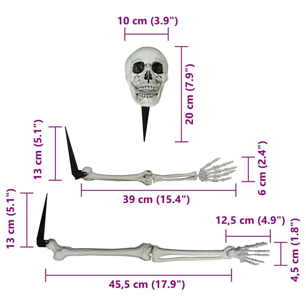 Halloween Skjelett Hvit 20 x 10 x 9.5 cm Plast
