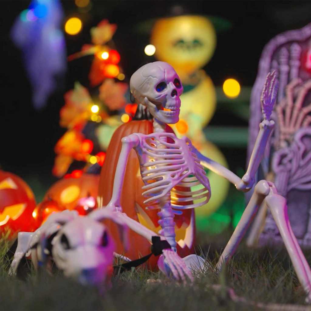 Halloween Dekorasjon Skjelett 2 pcs Hvit Polypropen