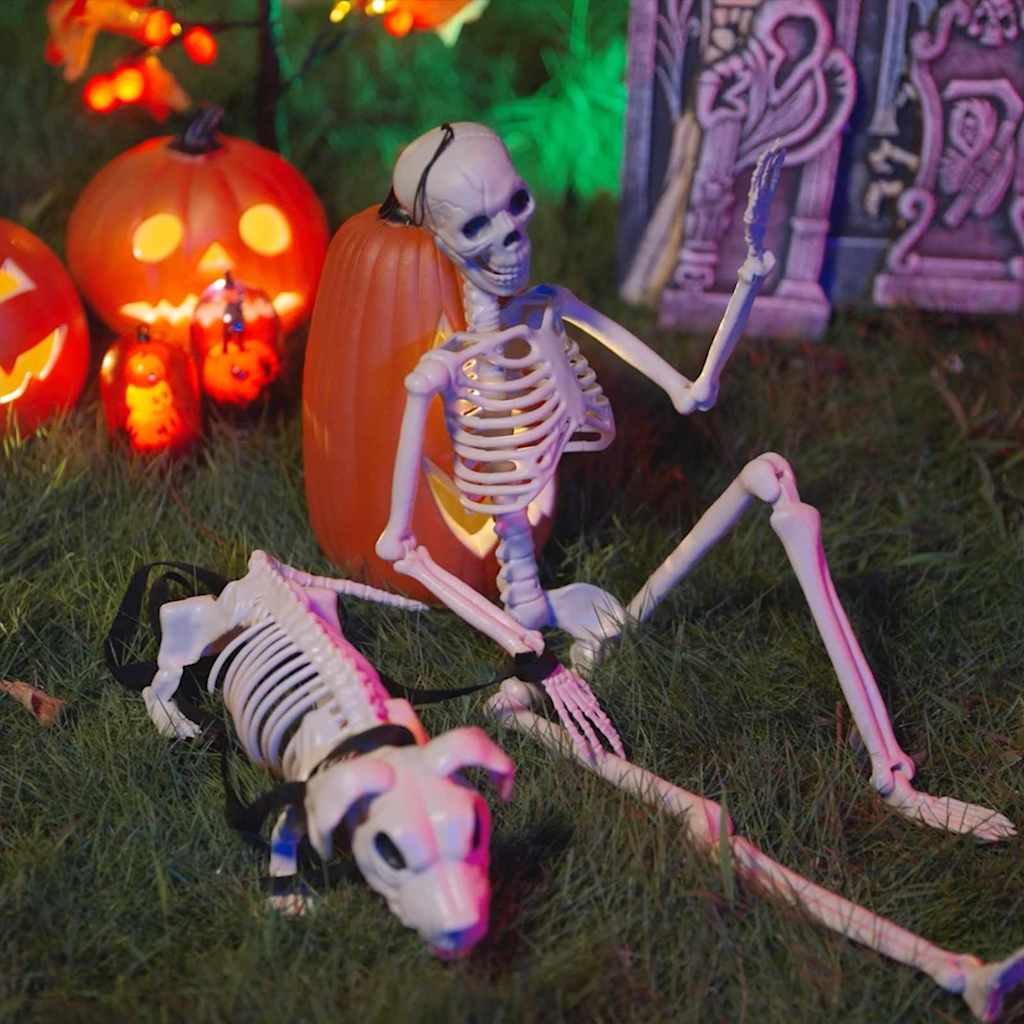 Halloween Dekorasjon Skjelett 2 pcs Hvit Polypropen