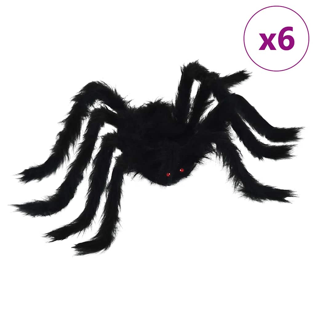 Halloween Edderkopp Dekorasjon 6 pcs Svart 75 cm