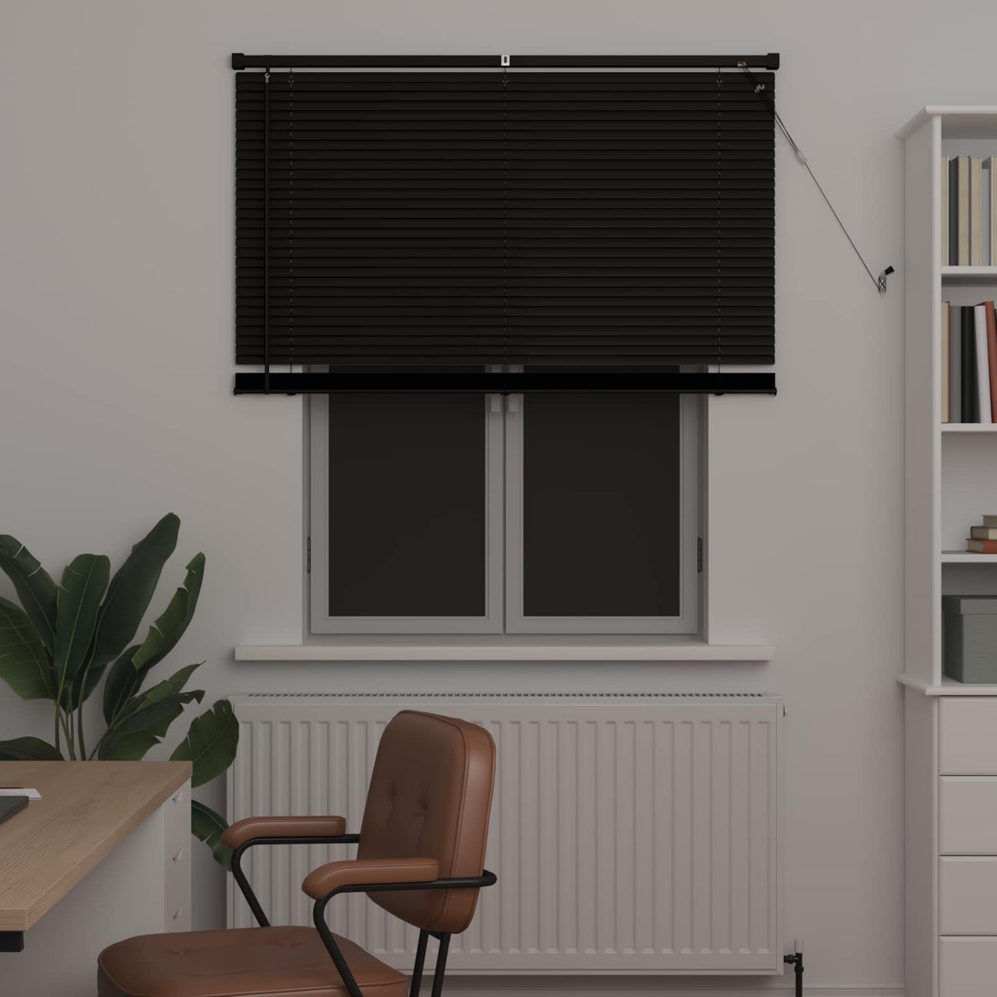 Venetiansk persienne Svart 150 x 120 cm 25 mm PVC