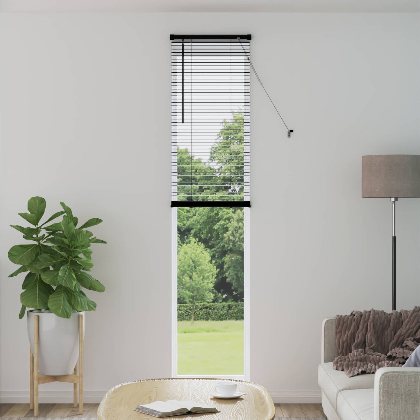 Venetiansk persienne Svart 213 x 40 cm 25 mm PVC
