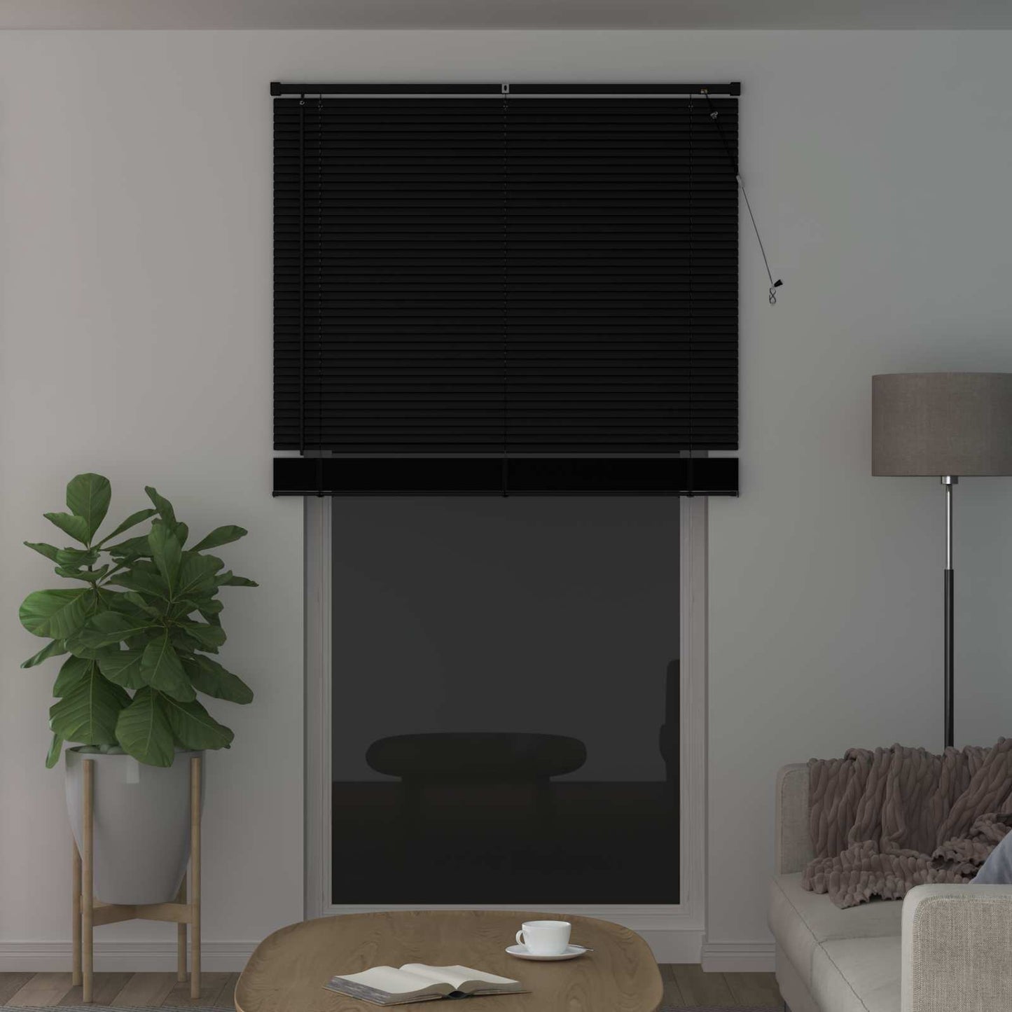 Venetiansk persienne Svart 213 x 110 cm 25 mm PVC