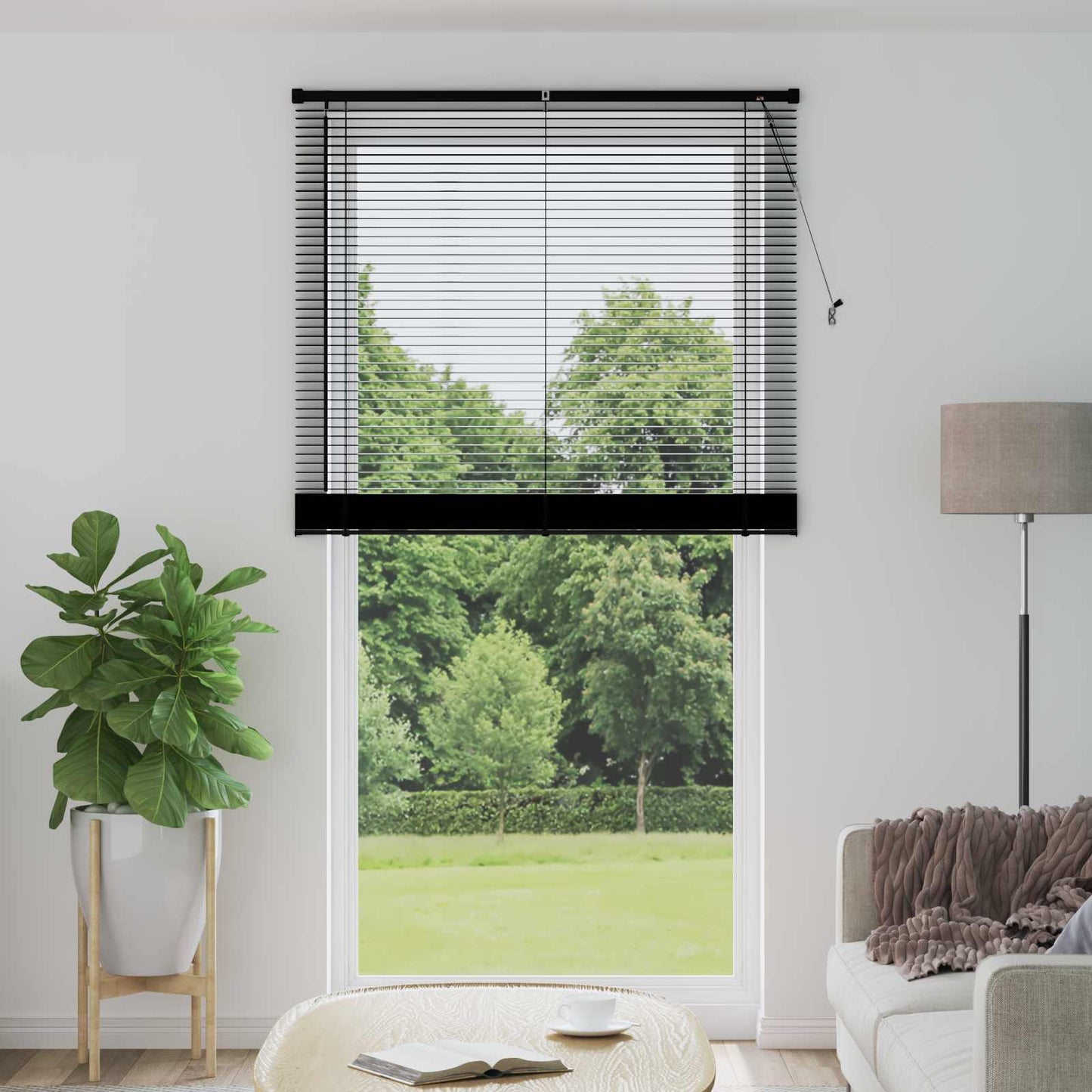 Venetiansk persienne Svart 213 x 120 cm 25 mm PVC