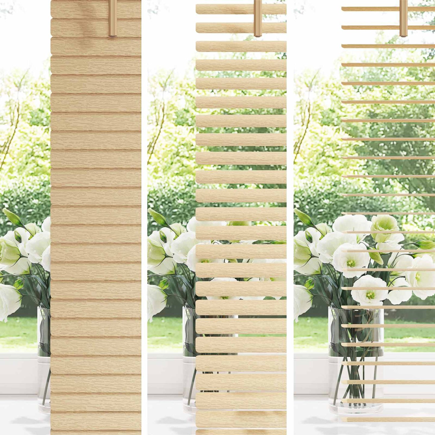 Venetiansk persienne Lys Brun med Mønster 150 x 100 cm PVC