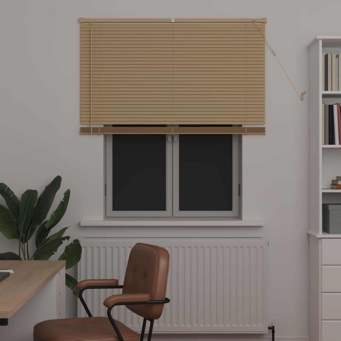 Venetiansk persienne Lys Brun med Mønster 150 x 110 cm 25 mm