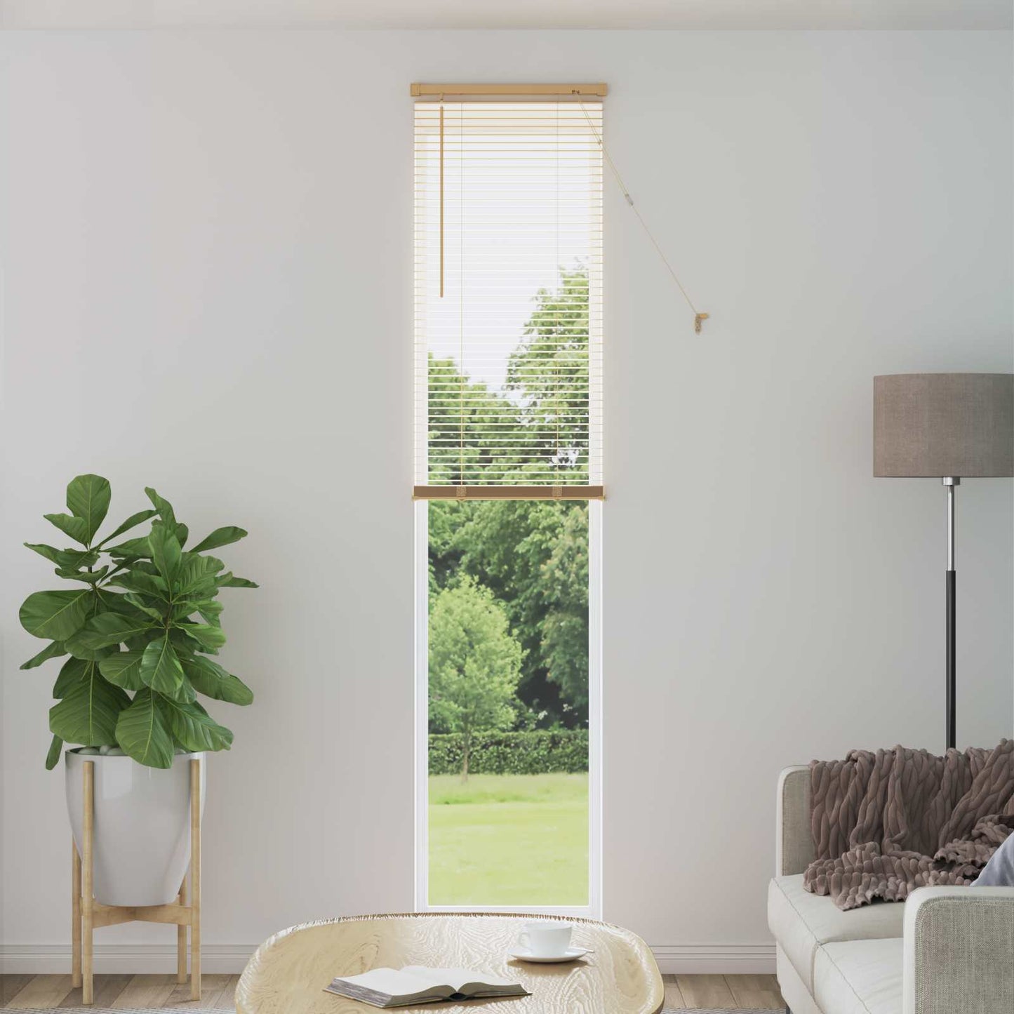 Venetiansk persienne Lys Brun med Mønster 213 x 60 cm 25 mm PVC