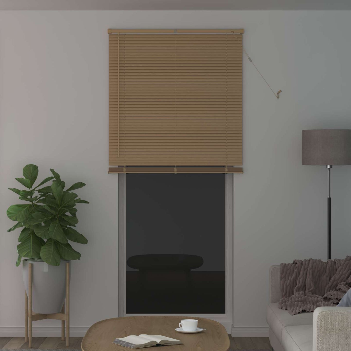 Venetiansk persienne Lys Brun med Mønster 213 x 80 cm 25 mm PVC