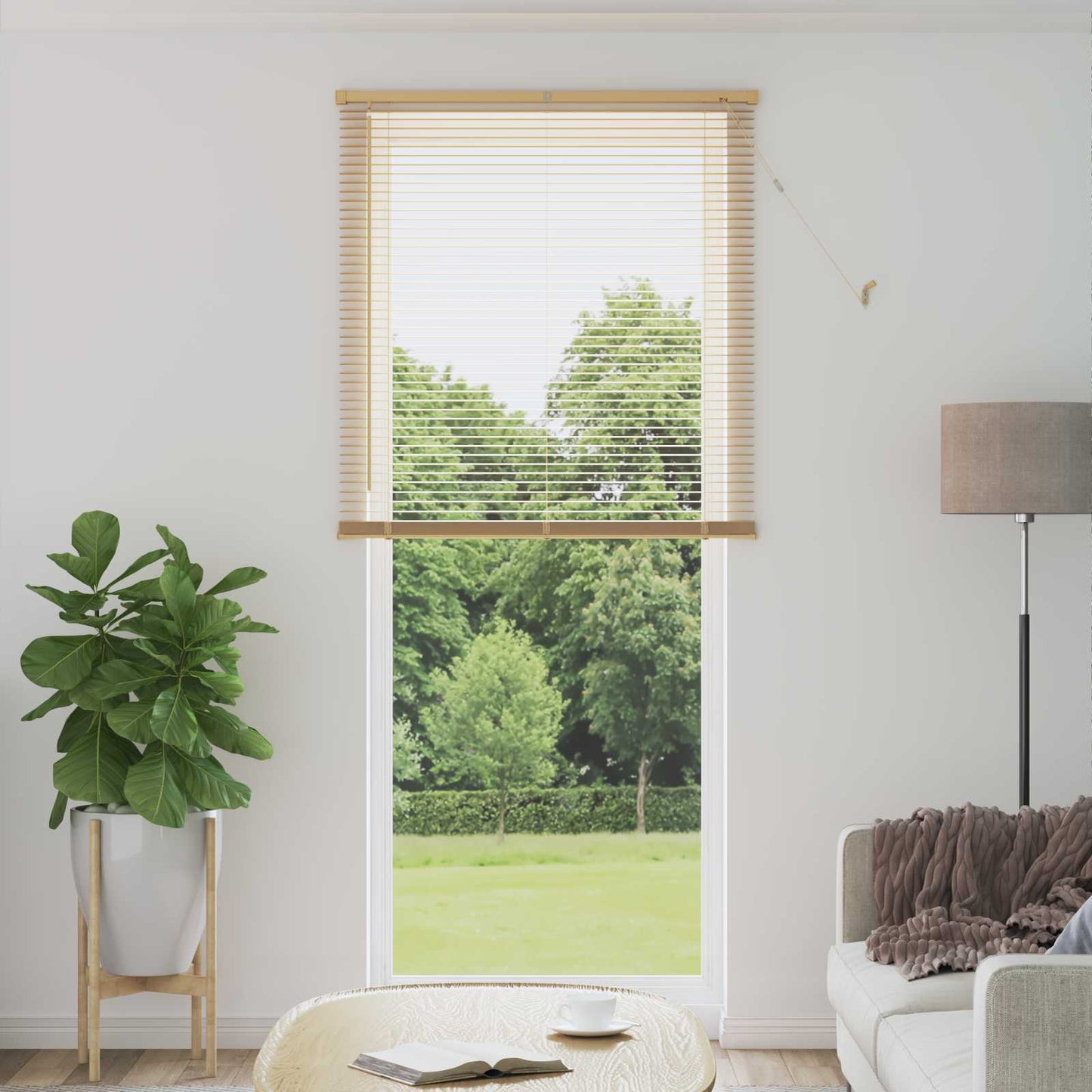 Venetiansk persienne Lys Brun med Mønster 213 x 90 cm 25 mm PVC