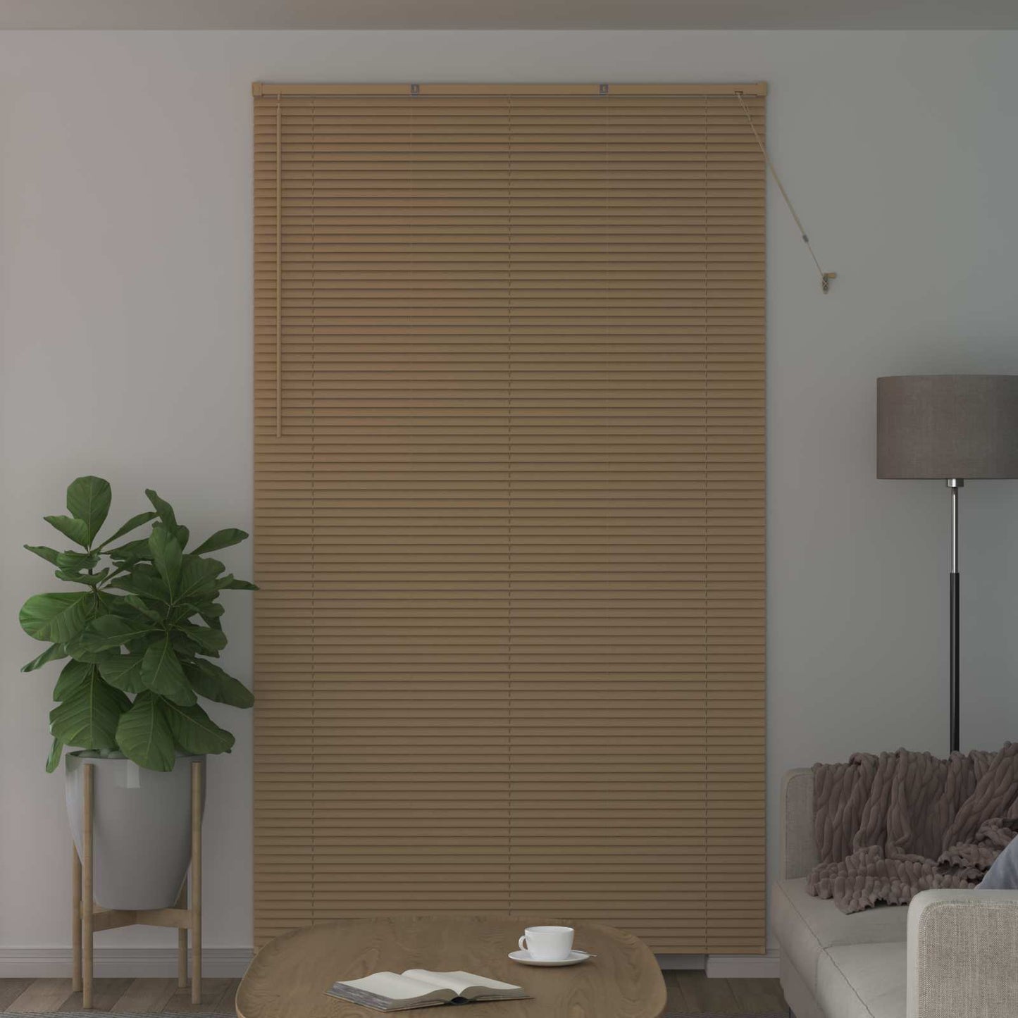Venetiansk persienne Lys Brun med Mønster 213 x 130 cm 25 mm
