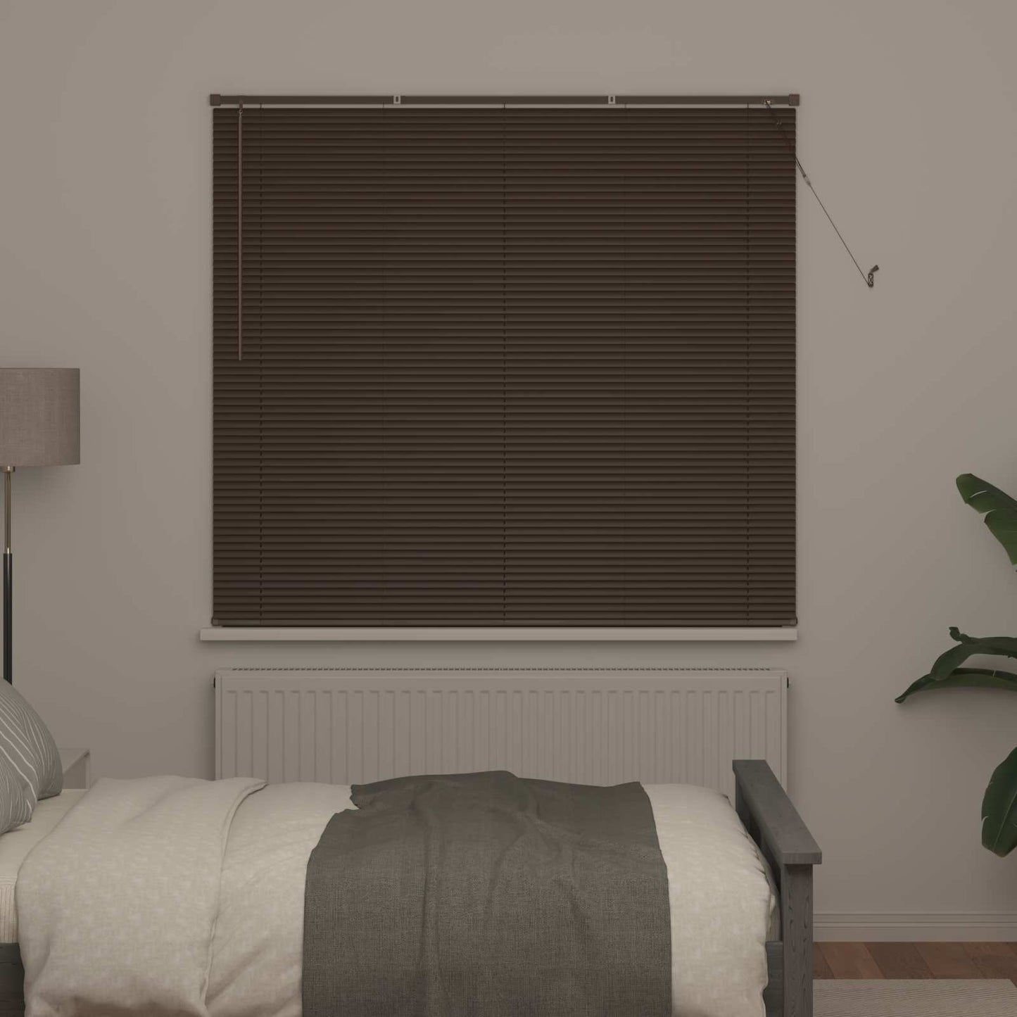 Venetiansk persienne Mørk Brun med Mønster 150 x 140 cm PVC