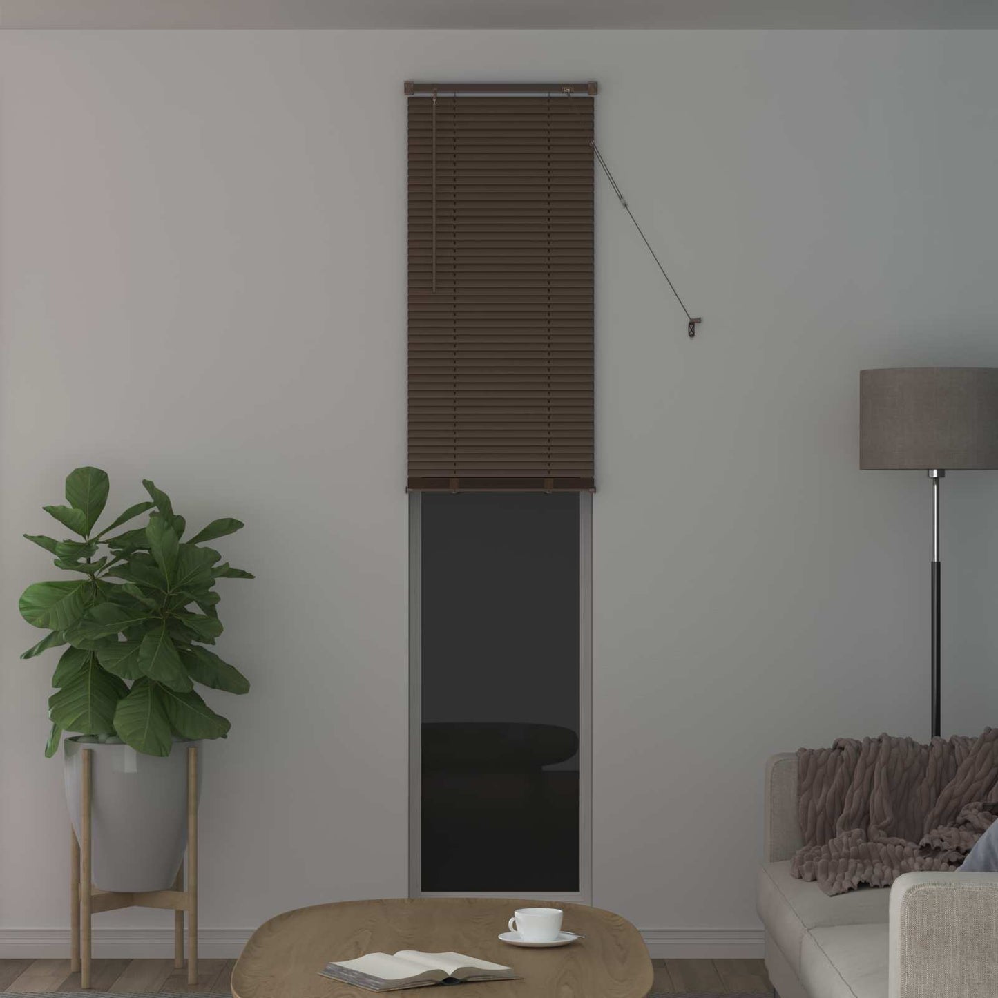 Venetiansk persienne Mørk Brun med Mønster 213 x 40 cm PVC