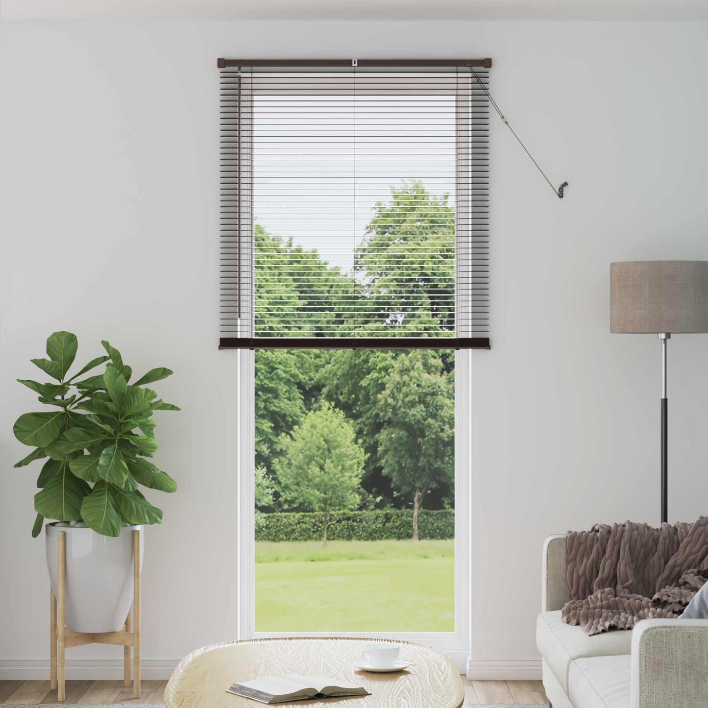 Venetiansk persienne Mørk Brun med Mønster 213 x 90 cm 25 mm