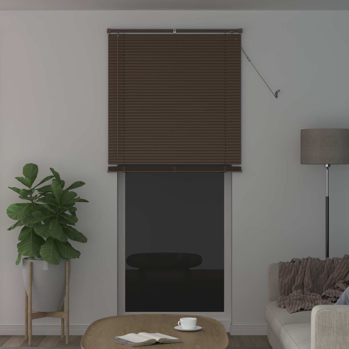 Venetiansk persienne Mørk Brun med Mønster 213 x 100 cm 25 mm