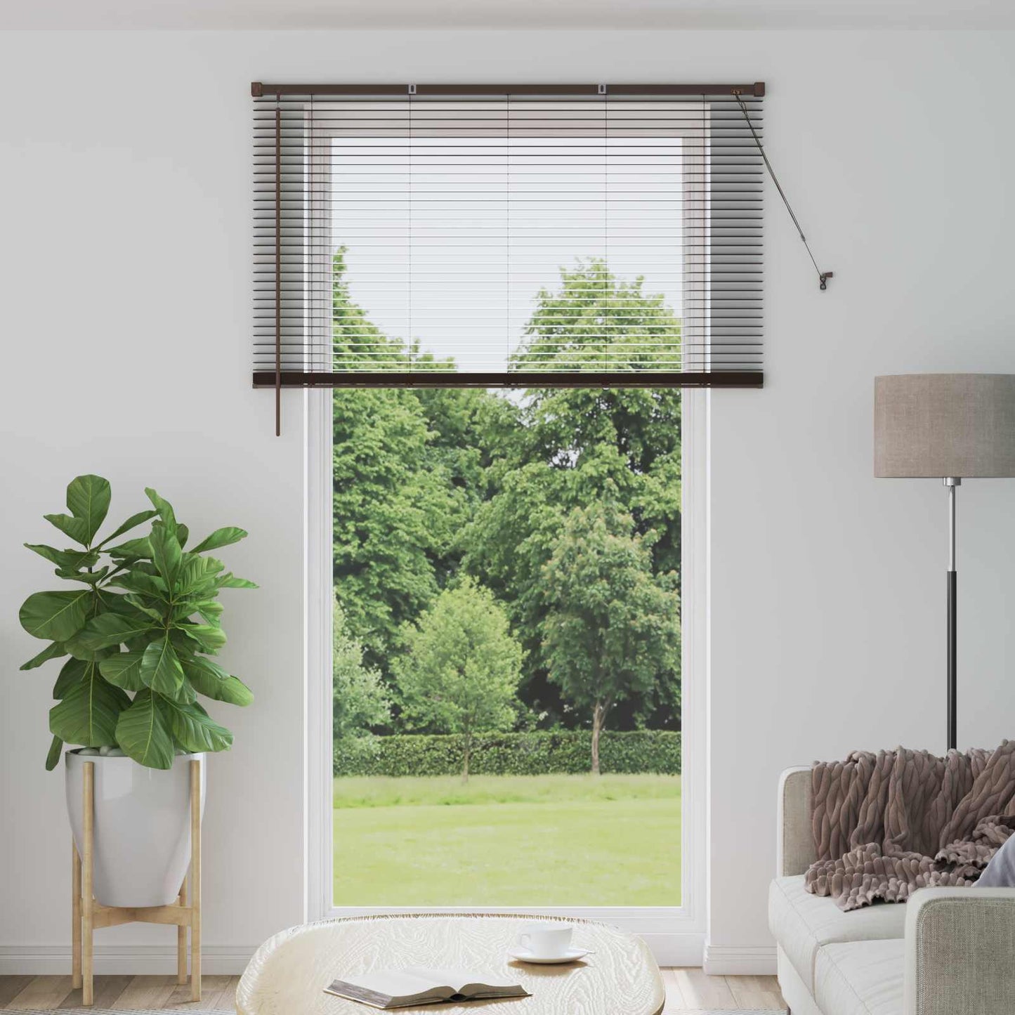 Venetiansk persienne Mørk Brun med Mønster 213 x 160 cm PVC vidaXL