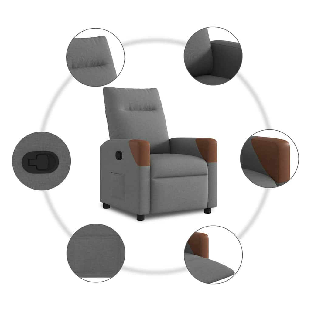 Reclinerstol Mørkegrå stoff