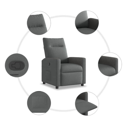 Reclinerstol Mørkegrå stoff