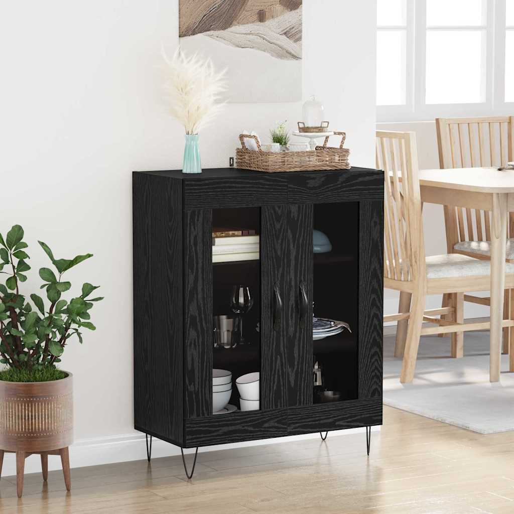 Serviesskap Svart Eik 69,5 x 34 x 90 cm Konstruert tre