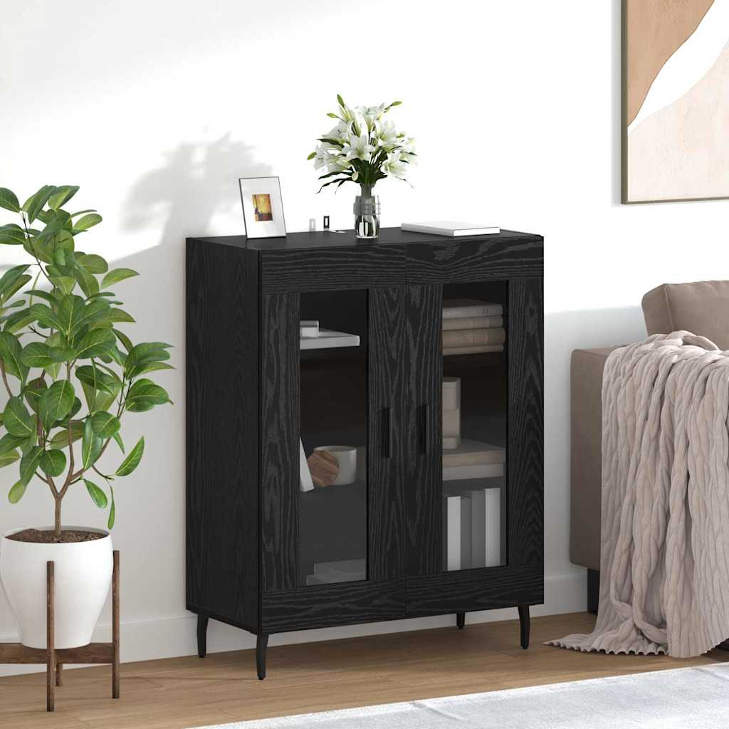 Serviesskap Svart Eik 69,5 x 34 x 90 cm Konstruert tre