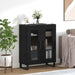 Serviesskap Svart Eik 69,5 x 34 x 90 cm Konstruert tre