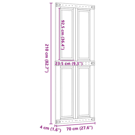 Låvedør Corona HonningBrun 70 x 210 cm Heltre furu