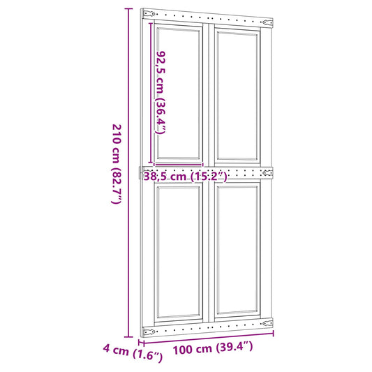 Låvedør Corona HonningBrun 100 x 210 cm Heltre furu