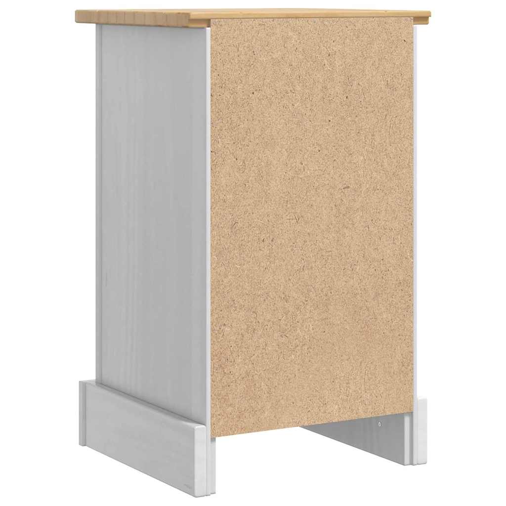 Nattbord med skuff Corona Hvit 35 x 32,5 x 58 cm Massiv furu