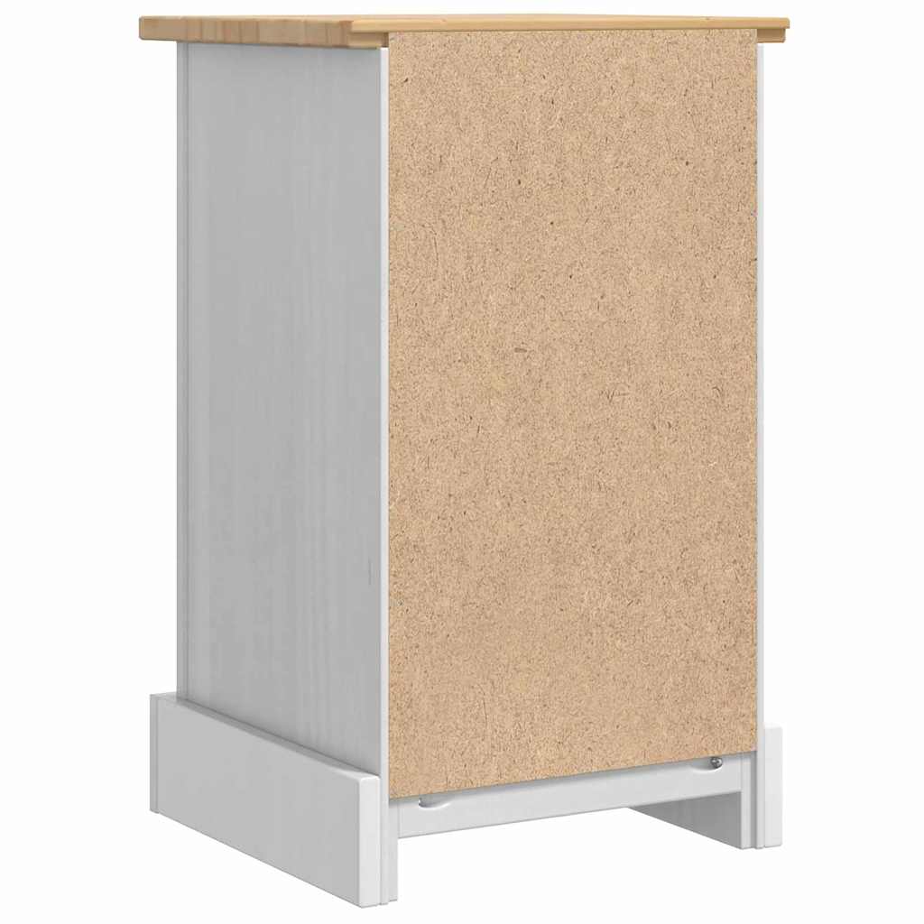 Nattbord med skuff Corona Hvit 35 x 32,5 x 58 cm Massiv furu