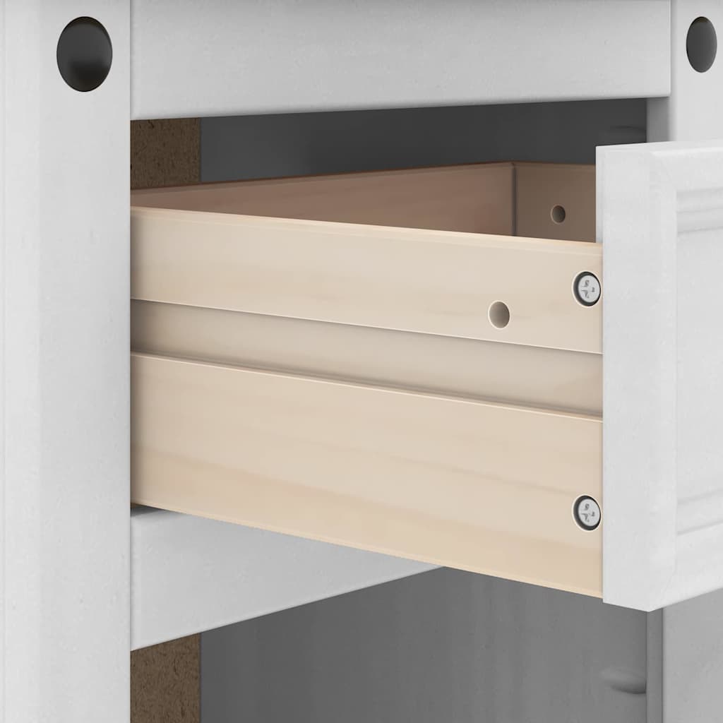 Nattbord med skuff Corona Hvit 45 x 35 x 64 cm Massiv furu