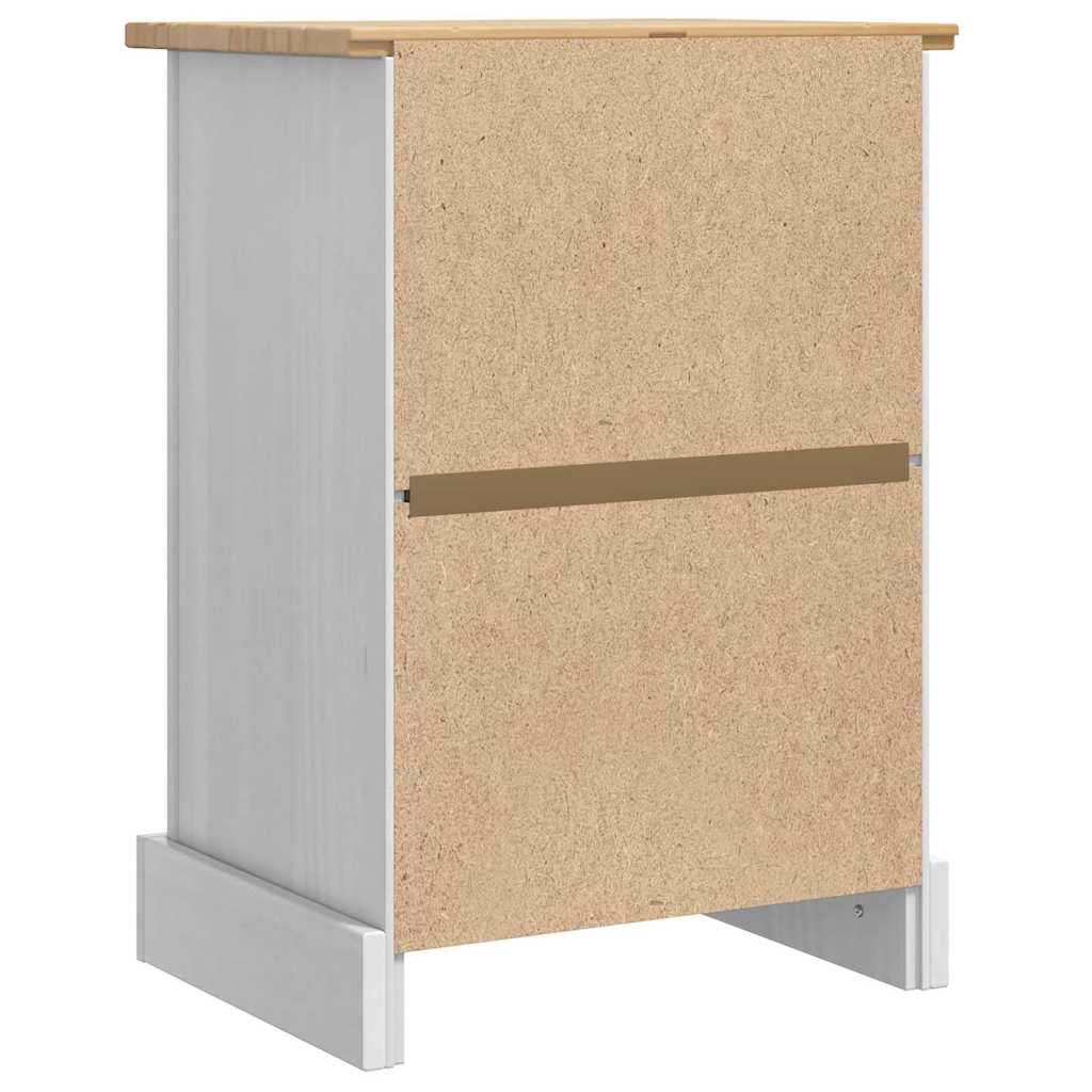 Nattbord med skuff Corona Hvit 45 x 35 x 64 cm Massiv furu
