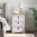 Nattbord med skuff Corona Hvit 45 x 35 x 64 cm Massiv furu