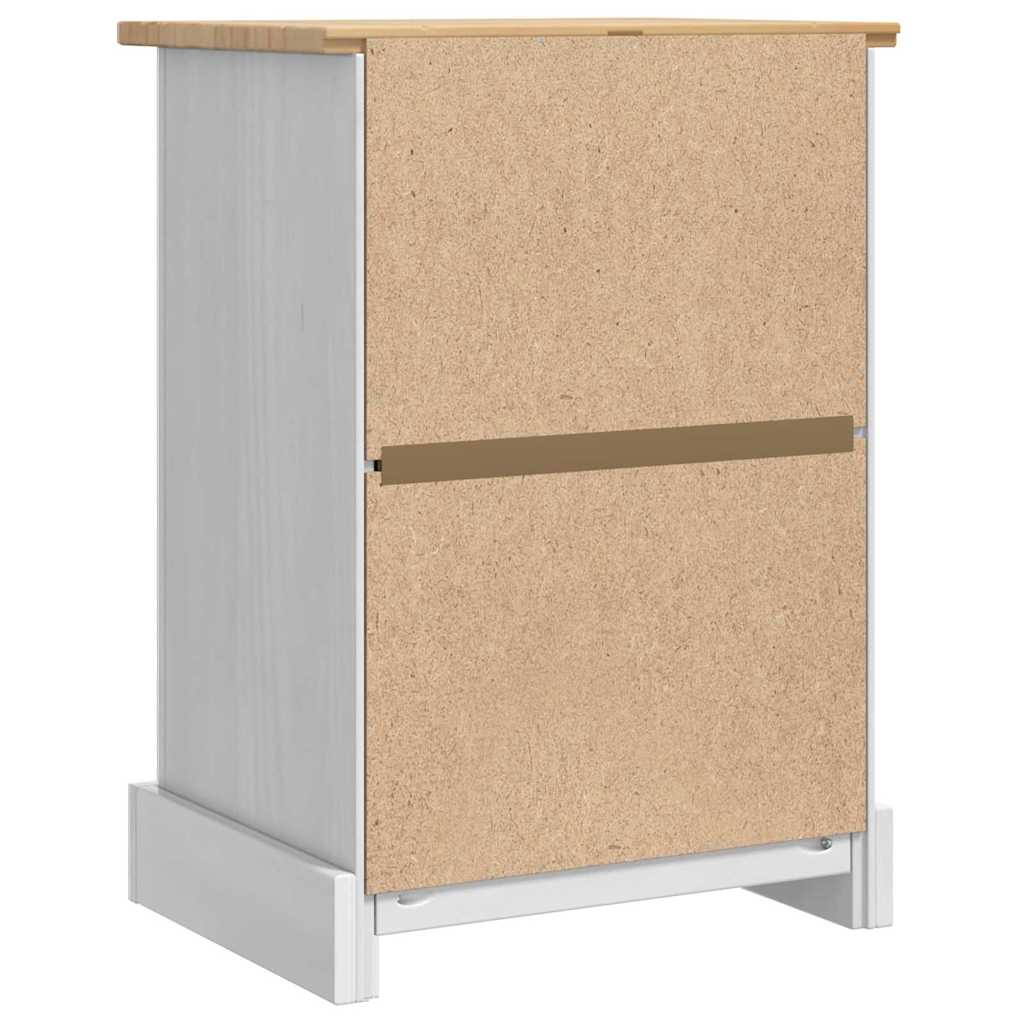 Nattbord med skuff Corona Hvit 45 x 35 x 64 cm Massiv furu