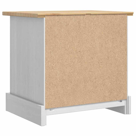 Nattbord med skuff Corona Hvit 53 x 39 x 47 cm Massiv furu