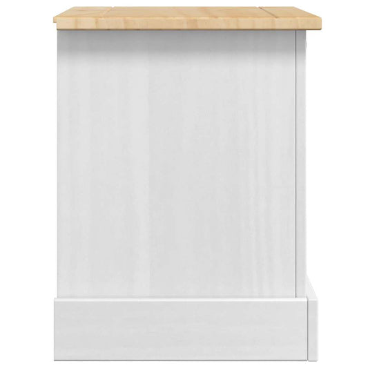 Nattbord med skuff Corona Hvit 53 x 39 x 47 cm Massiv furu