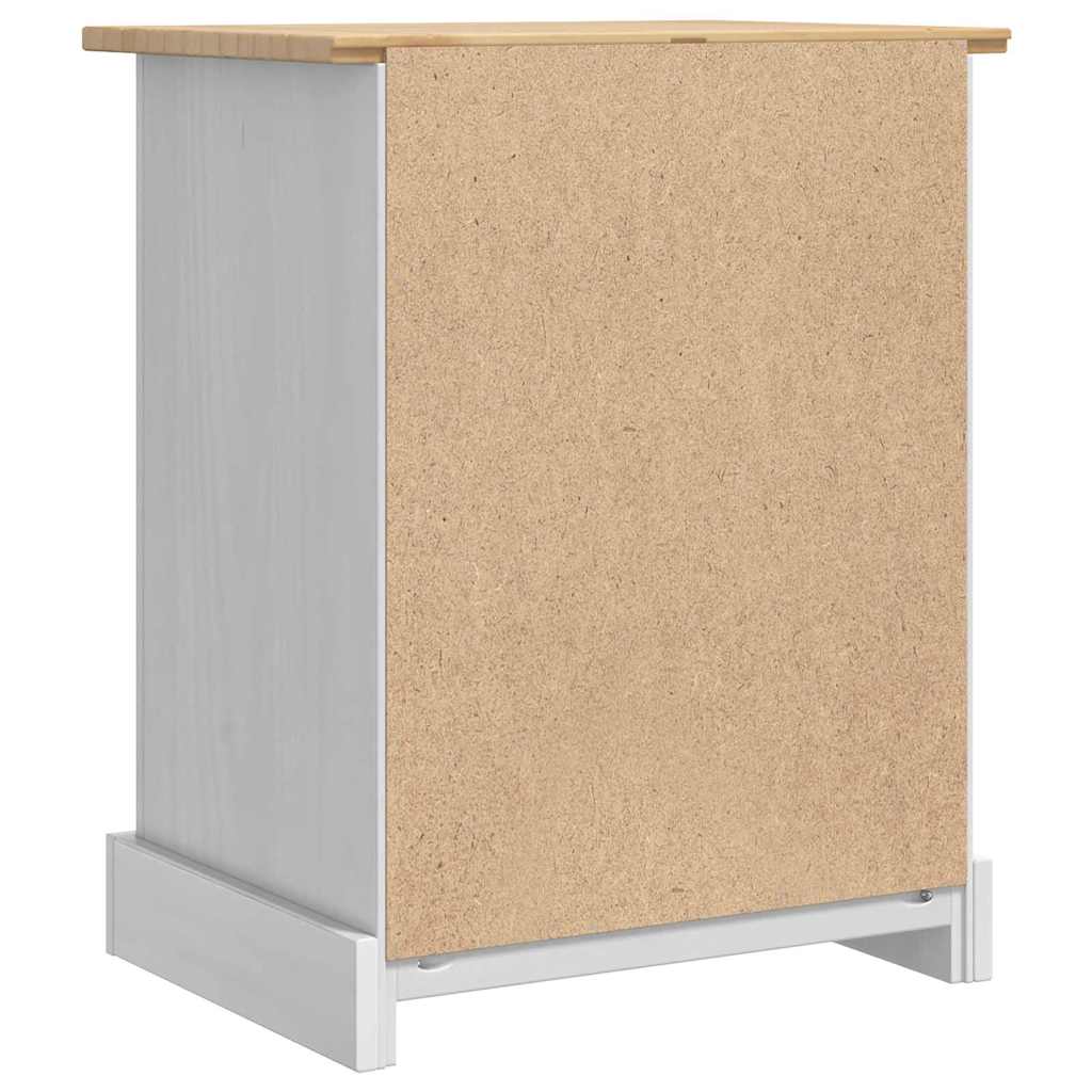 Nattbord med skuff Corona Hvit 53 x 39 x 66 cm Massiv furu