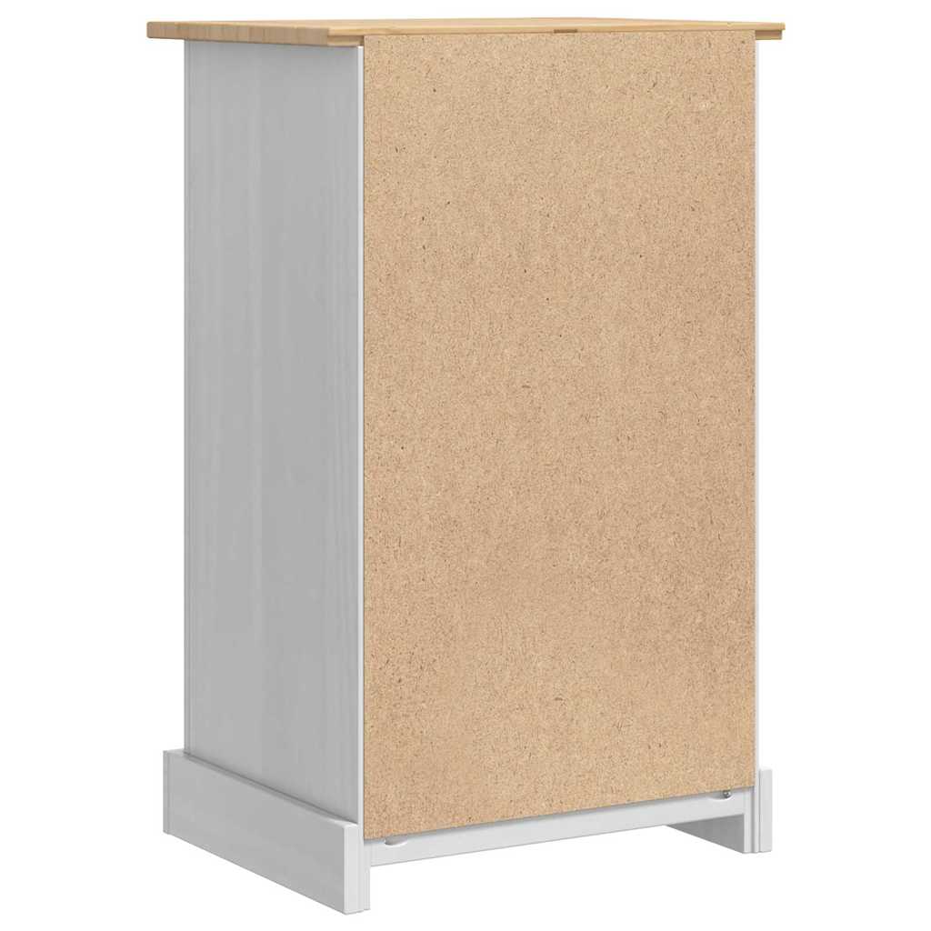 Nattbord med skuff Corona Hvit 53 x 39 x 84 cm Massiv furu
