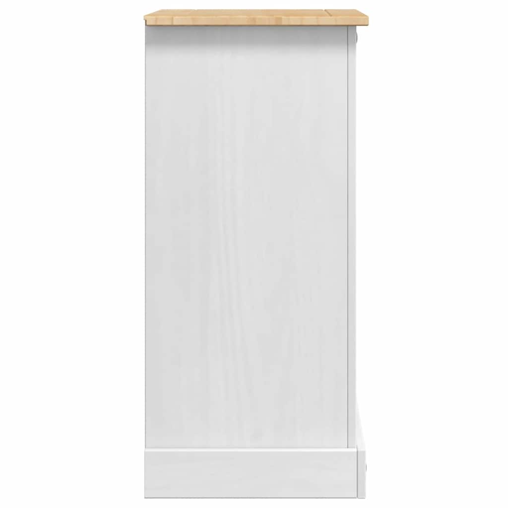Nattbord med skuff Corona Hvit 53 x 39 x 84 cm Massiv furu